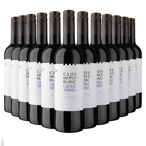 Case of 12 Clos Montblanc  Castell Tempranillo 75cl Red Wine